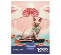 Sphynx 1000 Pieces Jigsaw Puzzles Cute Cat for Kids Staycation Kill Time Wall Decoration Educational Games Gifts Age 14+ ForAdults 38x26cm/1000pcs