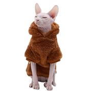 Sphynx Cat Apparel Kitty Clothes Warm Autumn and Winter Hairless Cat Outfits Cat Clothes for Devon Rex Cats, Cornish Cats and Small Cats (Brown, Medium)