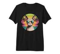 Sphynx Cat Cool Sunglasses Summer Sunset Vibes Premium T-Shirt