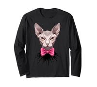 Sphynx Cat Coquette Bow Aesthetic Kawaii Ribbon Long Sleeve T-Shirt
