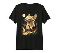 Sphynx Cat Howling At The Moon Meme Premium T-Shirt