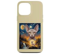 Sphynx Cat Howloing At The Night Sky Case for iPhone 13 Pro Max