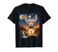 Sphynx Cat Howloing At The Night Sky T-Shirt