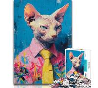 Sphynx Cat Jigsaw Puzzles for Adults 1000 Piece,Learning Educational Toys Family Games Gifts for Friends And Family (50x75cm)