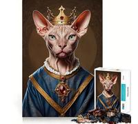 Sphynx Cat King 1000 Pieces Jigsaw Puzzles for Teenagers Mind Skill Toy Leisure Fun Design Assembly Elegant Gift 50x75cm