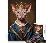 Sphynx Cat King 1000 Pieces Jigsaw Puzzles for Teenagers Mind Skill Toy Leisure Fun Design Assembly Elegant Gift 50x75cm