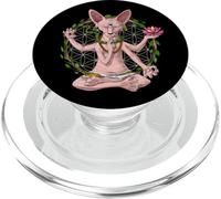 Sphynx Cat Meditation Hairless Cat Yoga Flower Of Life PopSockets PopGrip for MagSafe