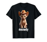 Sphynx Cat Meowdy Cowboy Cat in A Western Hat Funny Kitten T-Shirt