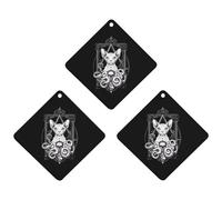 Sphynx Cat Octopus Skull Tentacles 3 Pcs Car Air Freshener Automotive Aromatherapy Tablets Hanging Scented Cards for Room Bathroom Rhombus