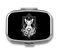 Sphynx Cat Octopus Skull Tentacles Small Pill Organizer with 2 Compartments