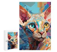 Sphynx Cat Print Jigsaw Puzzles for Adults 1000 PCS Wooden Puzzles Unique Puzzle Gifts 1000 PCS