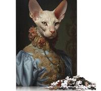 Sphynx Cat Queen Jigsaw Puzzles Puzzle for Adults Kids. 1000 Pieces Impossible Challenge Toy Educational Game Home Decoration for Adults& Kids Age 14 Years Up 1000pcs (40x28cm)