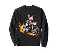 Sphynx Cat Riding a Motorcycle Design Funny Sphynx Cat Sweatshirt