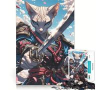 Sphynx Cat Samurai Jigsaw Puzzle for Adults 1000 Pieces Smart Game Tension Relief Pattern Assembly Heartfelt Gift 38x52cm