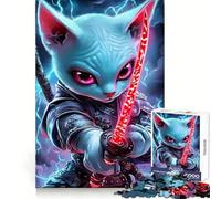 Sphynx Cat Samurai Warrior Animal Jigsaw Puzzles 1000 Pieces for Teenagers Mind Skill Toy Casual Fun Design Assembly Stylish Gift 50x75cm
