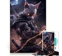 Sphynx Cat Samurai Warrior Animal Jigsaws 1000 Pieces for Adults Mind Exercise Toy Stress Relief Design Assembly Elegant Gift 50x75cm
