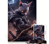 Sphynx Cat Samurai Warrior Animal Jigsaws 1000 Pieces for Adults Mind Exercise Toy Stress Relief Design Assembly Elegant Gift 50x75cm