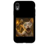 Sphynx Cat Selfie Funny Spooky Mummy Ghost Egyptian Tomb Case for iPhone XR