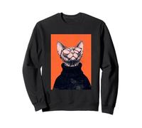Sphynx Cat Stylish 80s Pop Art Portrait w Sunglasses Sweatshirt