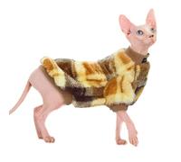 Sphynx Cat Sweater Plaid Hairless Cat Clothes Fleece Soft Warm Sweater Long Sleeves Pet Clothes Pullover Shirt Clothing Pajamas Small Dogs Pet Sweaters (Plaid, 2XL)