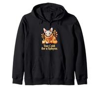 Sphynx Cat Too Cold For A Sphynx Fall Halloween Pet Owners Zip Hoodie