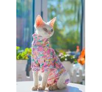 Sphynx Cat Warm Coat in Spring Hairless Cat Clothes Soft Cotton Turtleneck Jumpsuit Sweet Sweatshirt For Kittens