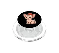 Sphynx Cat Winter with Santa Hat PopSockets PopGrip for MagSafe