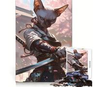 Sphynx Samurai Warrior Jigsaw Puzzles for Adults 1000 Pieces Mental Logic Toy Gentle Relax Firm Cut Santa Wish List 50x75cm