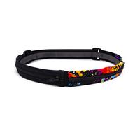 SPI Glide Buckle-Less, Adjustable Twin Pocket Running Belt (Black & Rave)