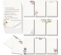 Spiareal 100 Pcs Blank Note Cards 4x6 in Blank Decorative Floral Notecards Floral Index Cards Bulk Thank Greeting Notecards for DIY School Office Wedding Baby Shower Supplies (White)