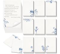Spiareal 100 Pcs Blank Note Cards Blank Decorative Notecards Index Cards Bulk Thank Greeting Notecards for DIY School Office Wedding Baby Shower(Blue,4 x 6 in,Floral)