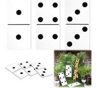 Spiareal 3 Pcs Large Domino Paper Board Domino Party Decoration 8' x 15' Havana Nights Casino Party Theme Decorations Game Prom Night Birthday Wedding (Classic White,Lightweight Card)