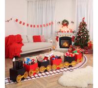 Spiareal 34 Pcs Christmas Express Train Decorations Crafts Kit | DIY Christmas Express Train Decorations, Santa Trains Crafts Kit, Railroad Track Aisle Runner, for Xmas Holiday Decorations
