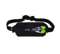 SPIbelt Kinder-Spielsicherer Taschengürtel, erweiterbare Tasche, verstellbare Taille, kein Springen, kein Logo-Band, Schwarz mit schwarzem Reißverschluss