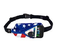 SPIbelt Original Pocket Running Belt for Women Men, Phone Holder for Running, Running Fanny Pack, Holder for Phone, No Bounce Running Waist Pack, Expandable, Adjustable., Stars and Stripes with Black