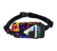 SPIbelt Running Belt Large Pocket, No-Bounce Bum Bag for Runners, iPhone 6 7 8-Plus X Athletes and Adventurers (Rave with Black Zipper, 25" Through 47")