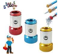 Spicanalogy Screwdriver Head Magnetic Ring, 1/4"/6.35mm Screwdriver Bit Head Magnetic, Magnetic Screwdriver Head Ring, Screwdriver Head Magnetic Ring for Hex Power Bits(3pcs Mix)