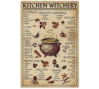 Spice and Cooking Herbs Witchcraft Witch Fun World Education Science Classroom Infographic Tin Sign Great Retro Gifts and Decorative Door Wall School Farm Hospital Metal Sign 8x12
