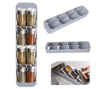 Spice Bottle Organiser Holder, 8-Grids Seasoning Organizer Rack | neatly stores spice jars, space-saving, accessible arrangement, for kitchen drawer, cabinets and countertop