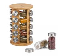 Spice carousel, spice rack, spice organiser, spice jars, bamboo