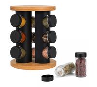 Spice carousel, spice rack, spice organiser, spice jars, bamboo