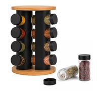 Spice carousel, spice rack, spice organiser, spice jars, bamboo