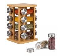 Spice carousel, spice rack, spice organiser, spice jars, bamboo