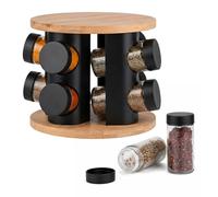 Spice carousel, spice rack, spice organiser, spice jars, bamboo