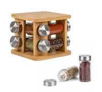 Spice carousel, spice rack, spice organiser, spice jars, bamboo