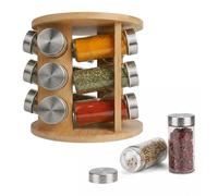 Spice carousel, spice rack, spice organiser, spice jars, bamboo