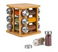 Spice carousel, spice rack, spice organiser, spice jars, bamboo