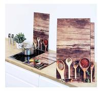 (Spice) GEEZY Set of 2 Glass Chopping Cutting Board Induction Ceramic Hob Cover Worktop Saver