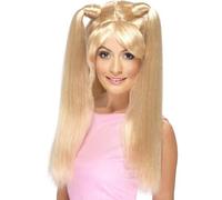 Smiffys Baby Power Wig, Blonde with Pony Tails, 1990's Fancy Dress, Adult Dress Up Wigs