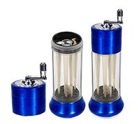 Spice Grinder 3-in-1 Hand Crank Loader Roller Crusher Filler Flower Buds Milling Grinding Storage with Magnetic Lid